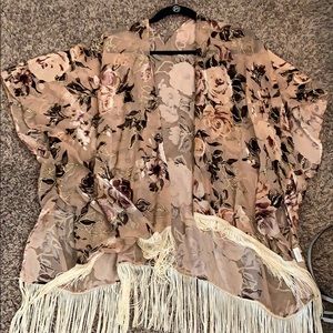 Fringe kimono